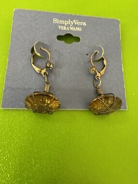 Simply Vera Wang Drop Earrings Stone Crystal Glam Rock Edgy Classy
